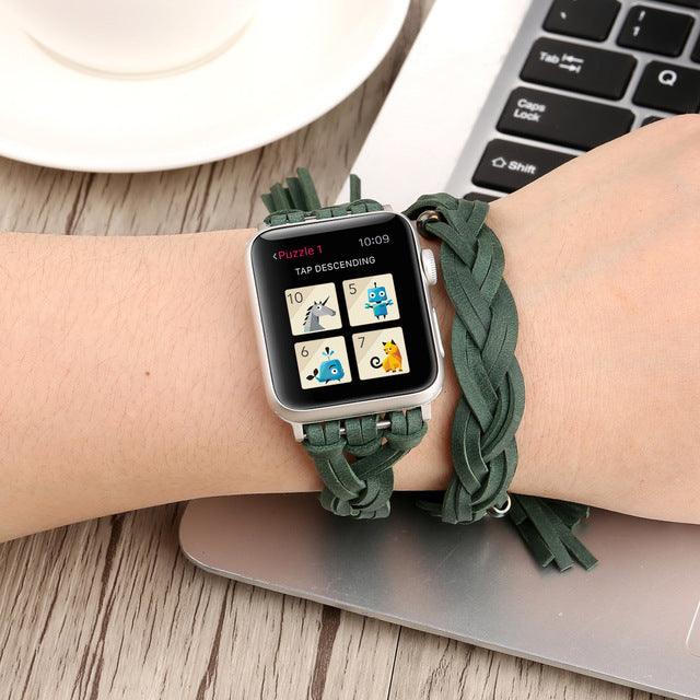 Vintage Leather Apple Watch Strap - arleathercraft