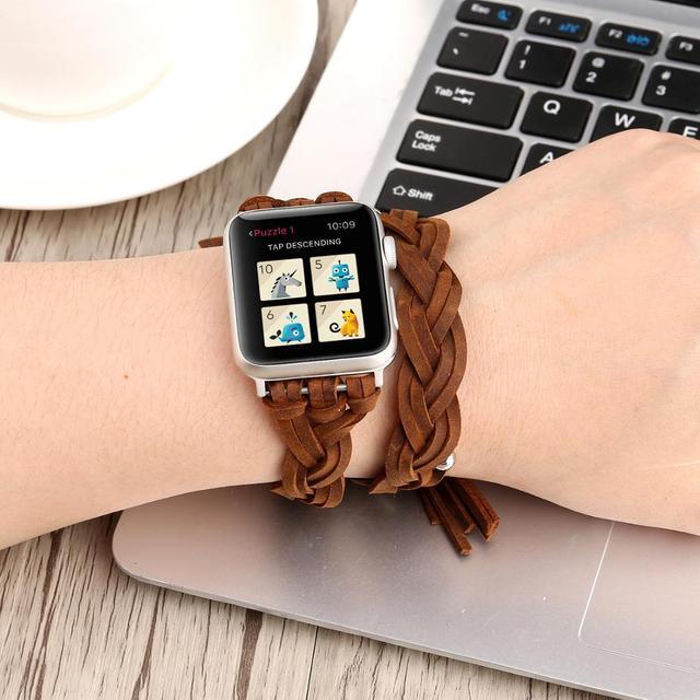 Vintage Leather Apple Watch Strap - arleathercraft