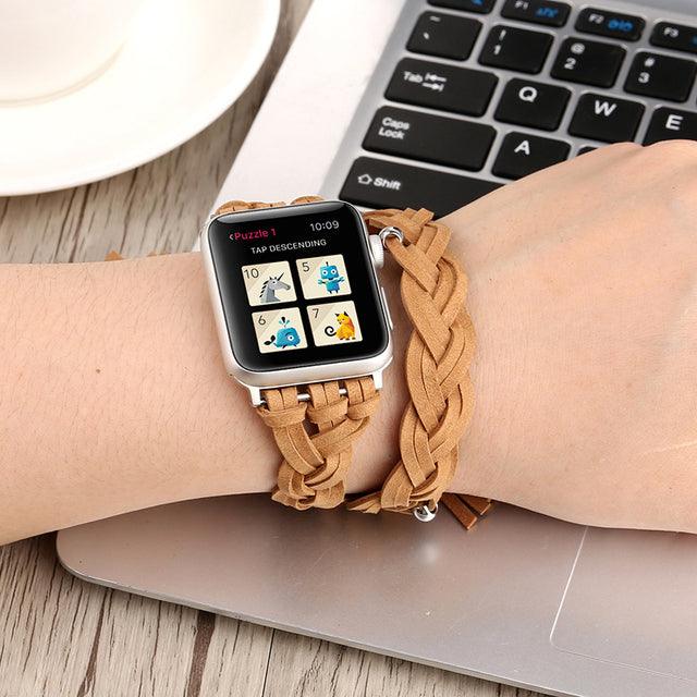 Vintage Leather Apple Watch Strap - arleathercraft