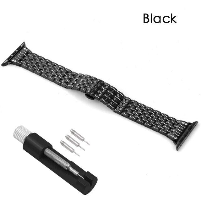 Diamond Apple Watch Band - arleathercraft