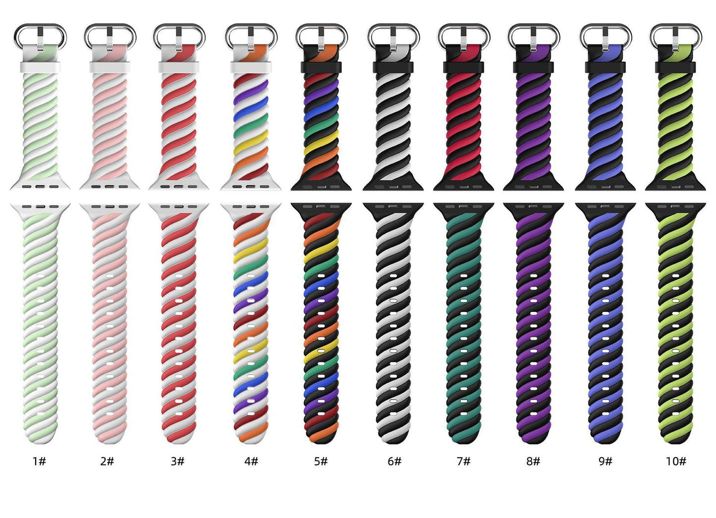 Rubber Rainbow Apple Watch Band - arleathercraft