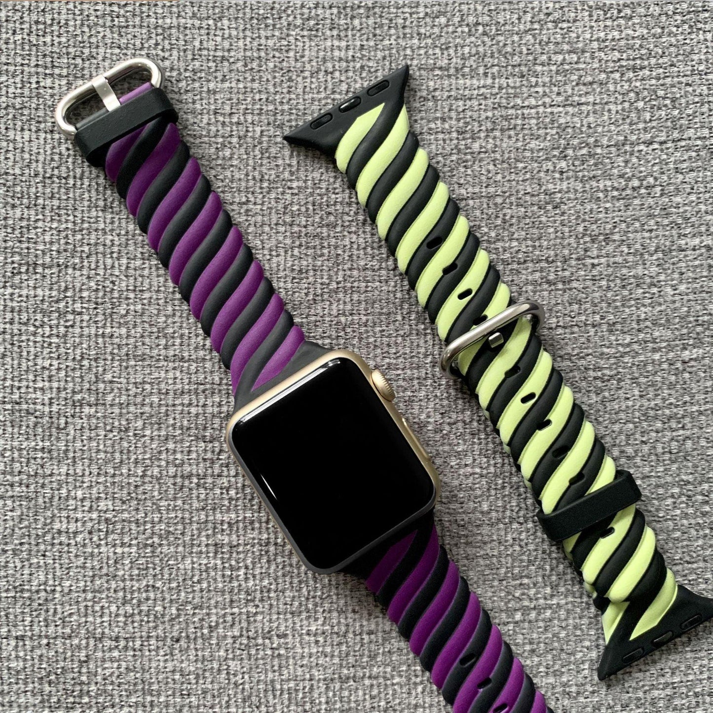 Rubber Rainbow Apple Watch Band - arleathercraft