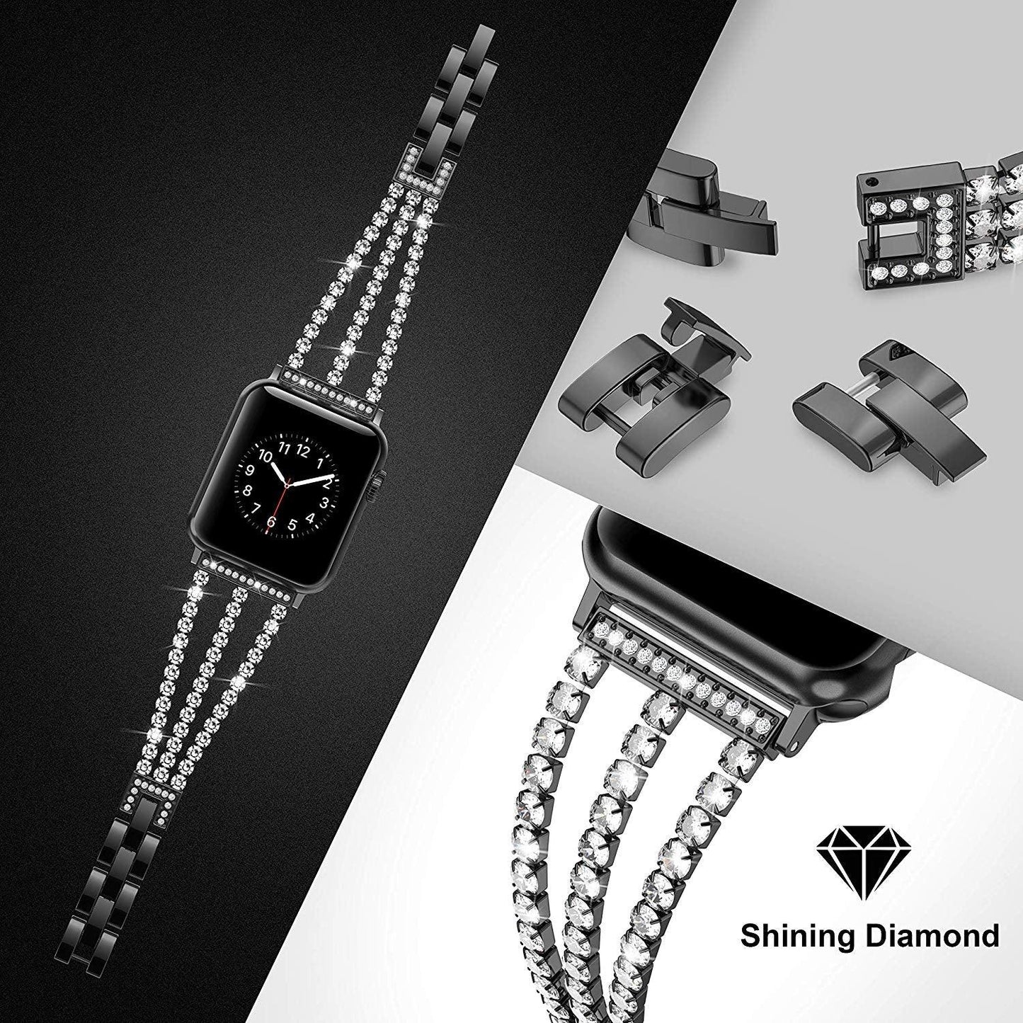 Diamond Apple Watch Band - arleathercraft