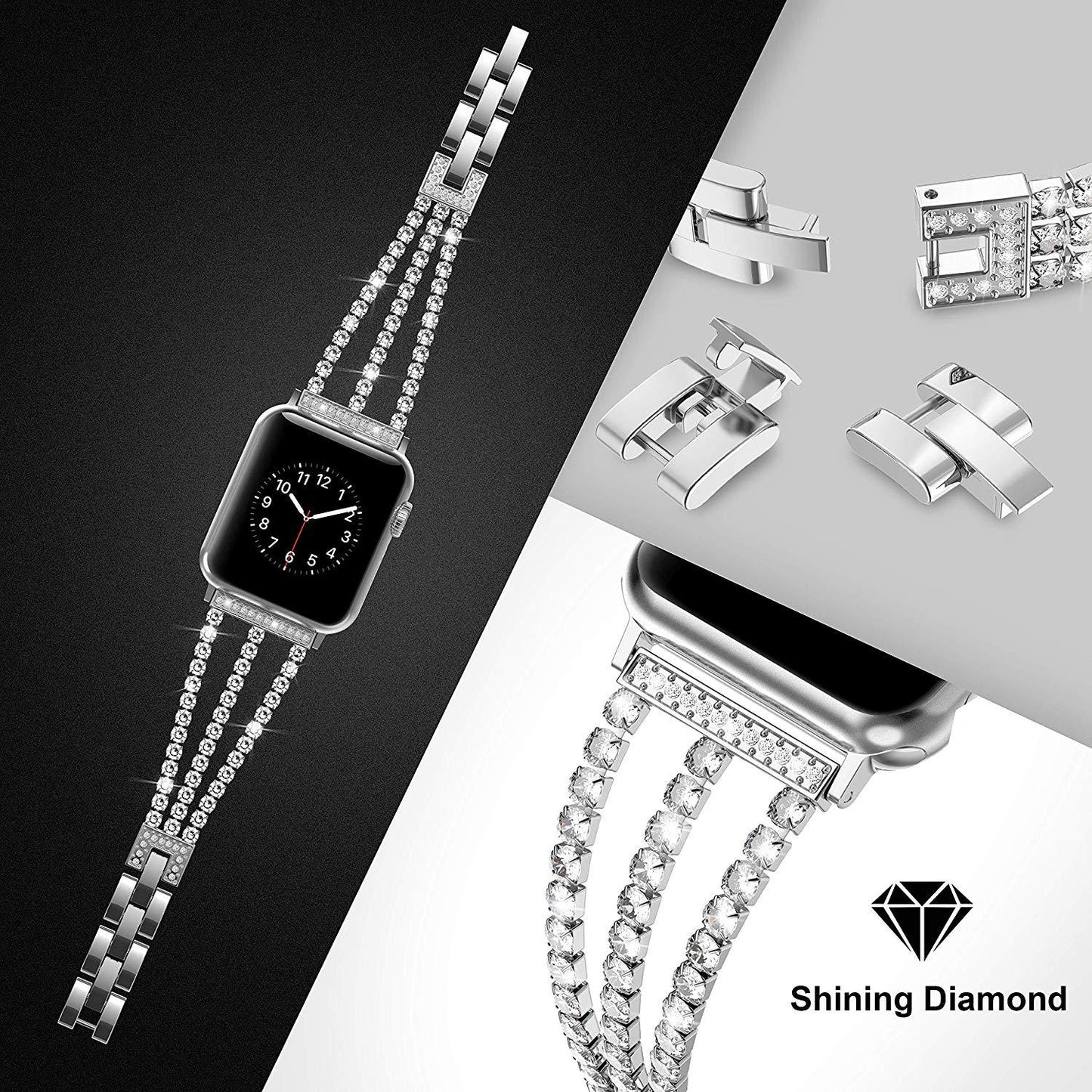 Diamond Apple Watch Band - arleathercraft