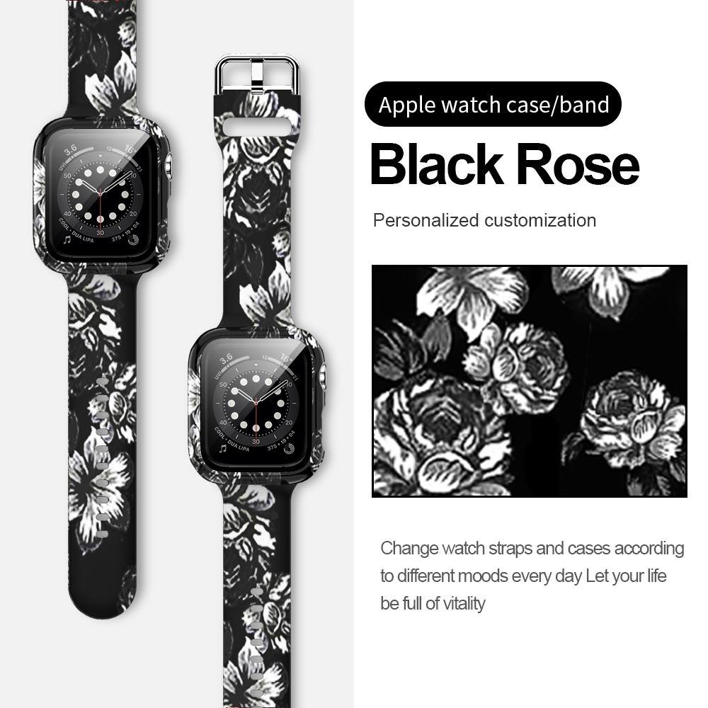 Floral Printed Pattern Apple Case+Band - arleathercraft