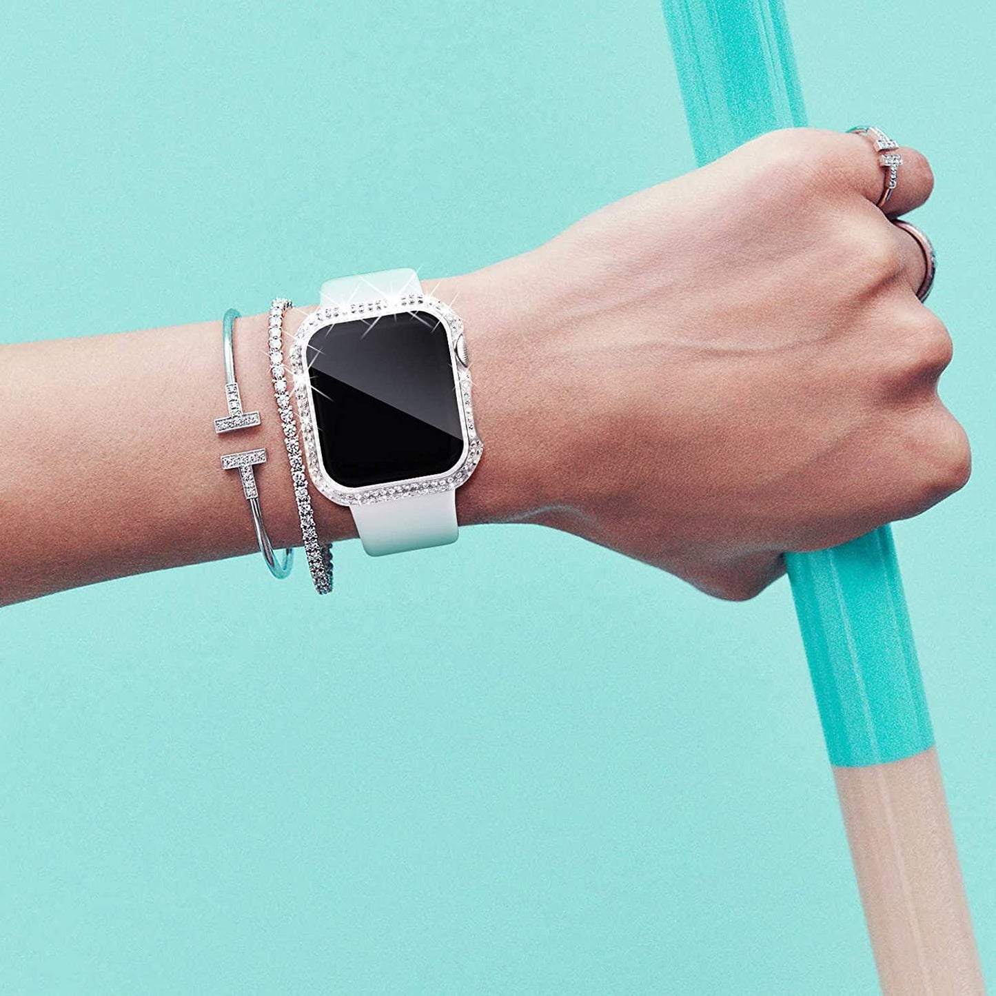 Diamonds Apple Watch Case - arleathercraft