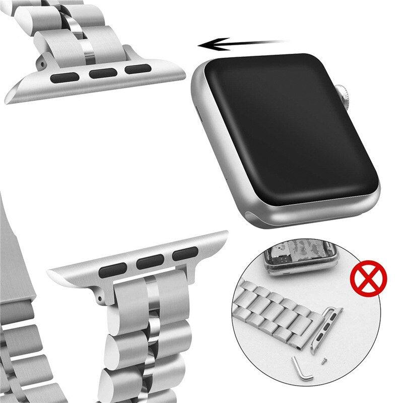 Stainless Steel Apple Watch Strap - arleathercraft