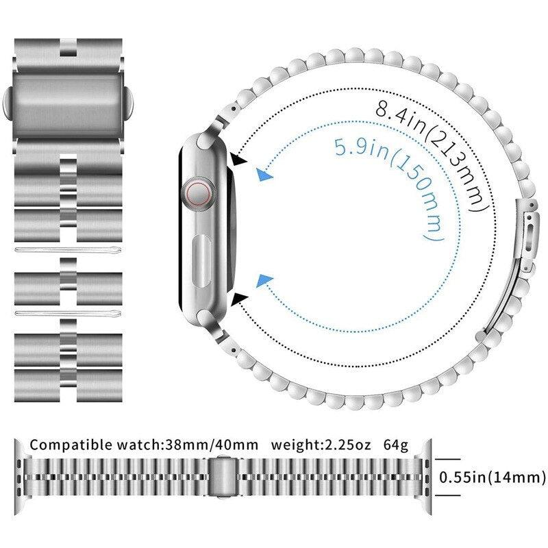 Stainless Steel Apple Watch Strap - arleathercraft