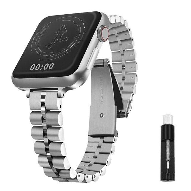 Stainless Steel Apple Watch Strap - arleathercraft