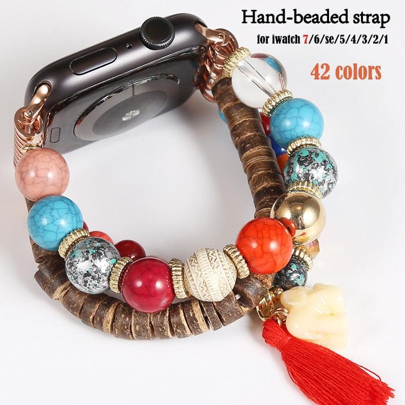 Fashion Beads Apple Watch Band - arleathercraft