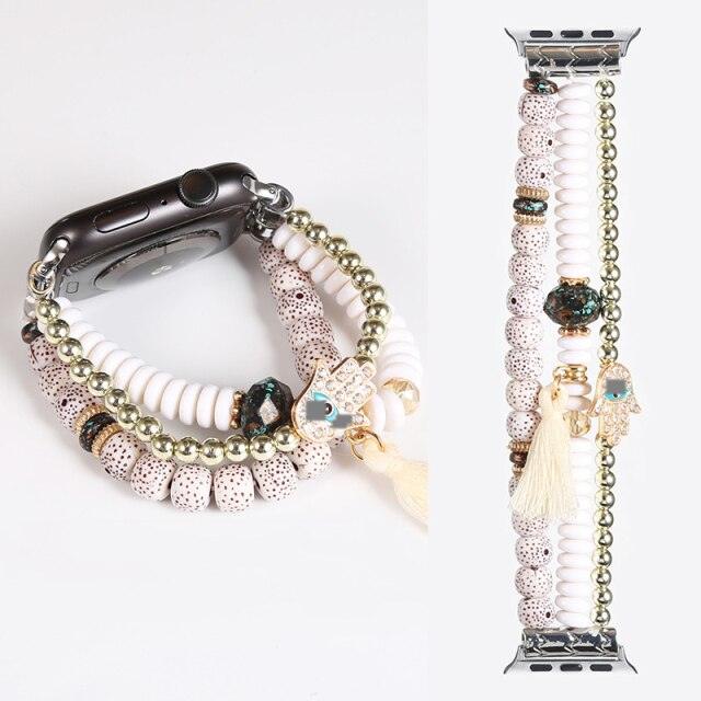Fashion Beads Apple Watch Band - arleathercraft