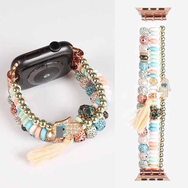 Fashion Beads Apple Watch Band - arleathercraft