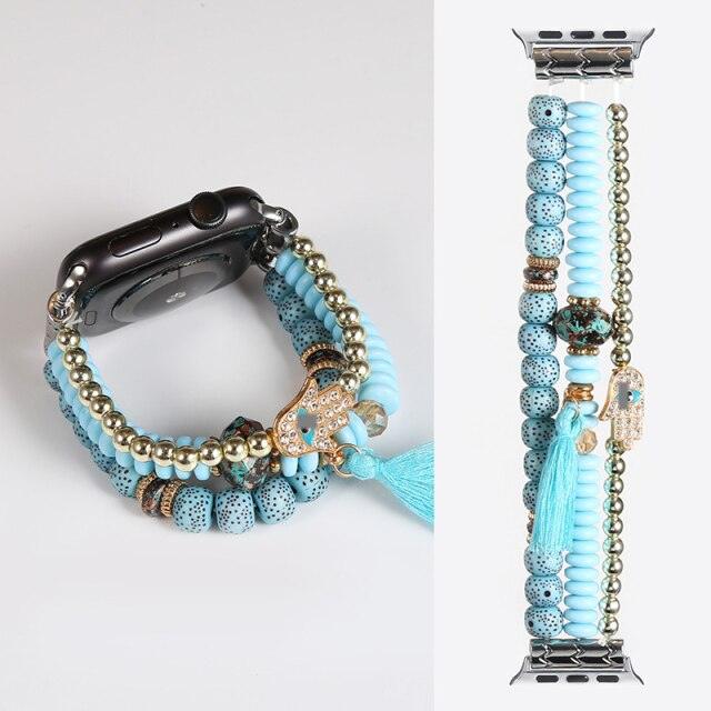 Fashion Beads Apple Watch Band - arleathercraft