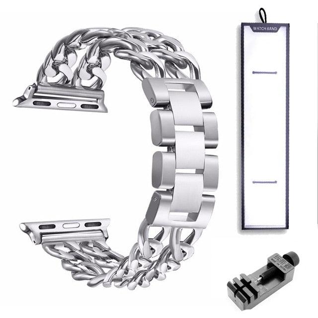 Stainless Steel Strap Apple Watch - arleathercraft