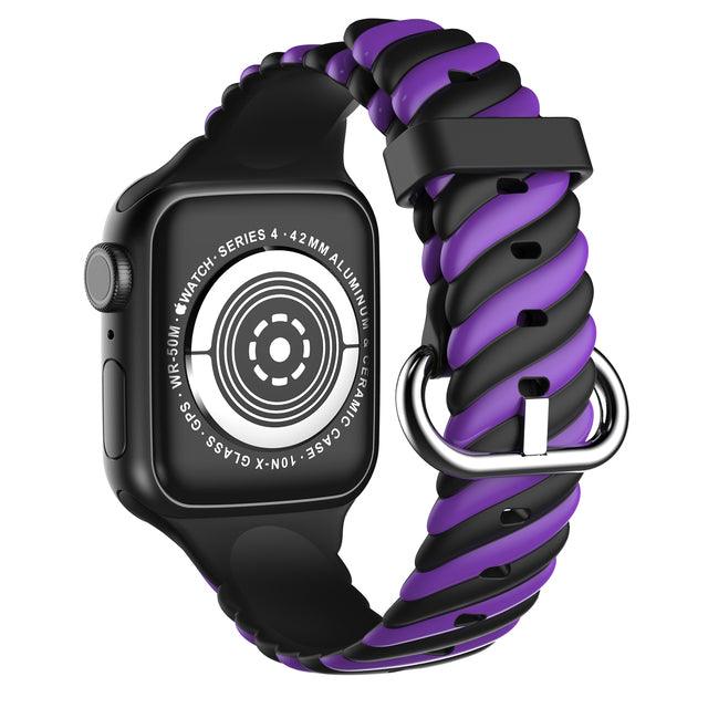 Rubber Rainbow Apple Watch Band - arleathercraft