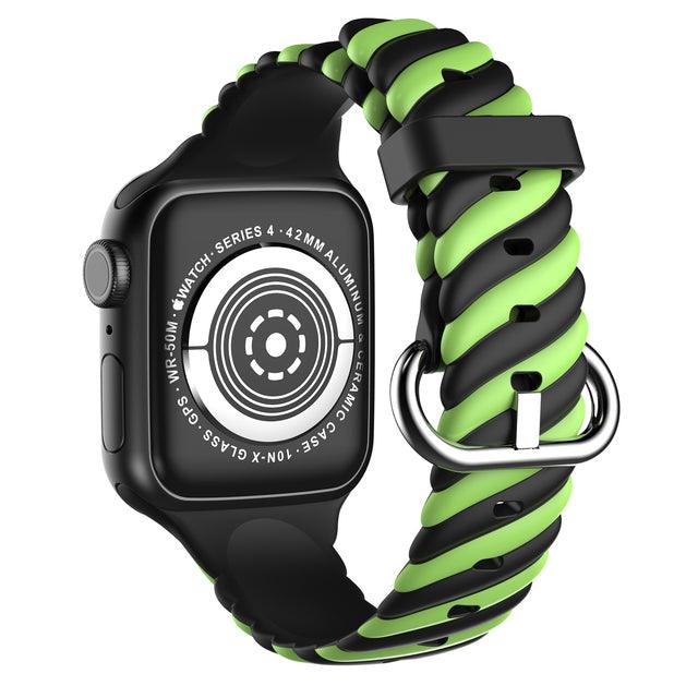 Rubber Rainbow Apple Watch Band - arleathercraft