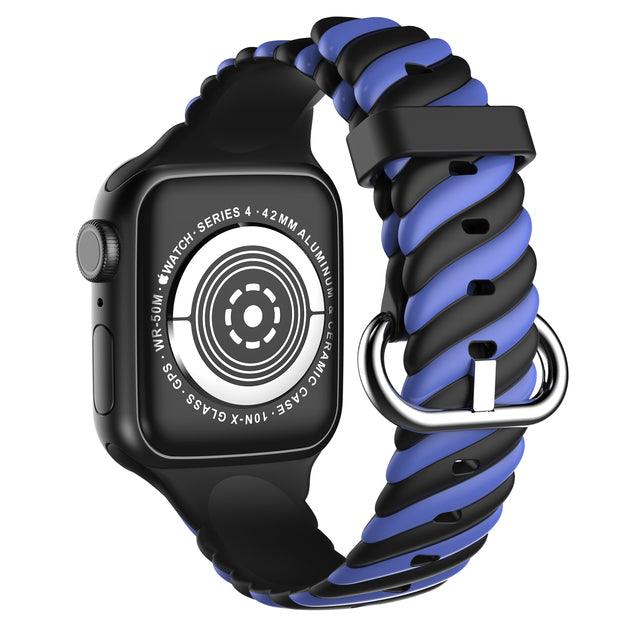 Rubber Rainbow Apple Watch Band - arleathercraft