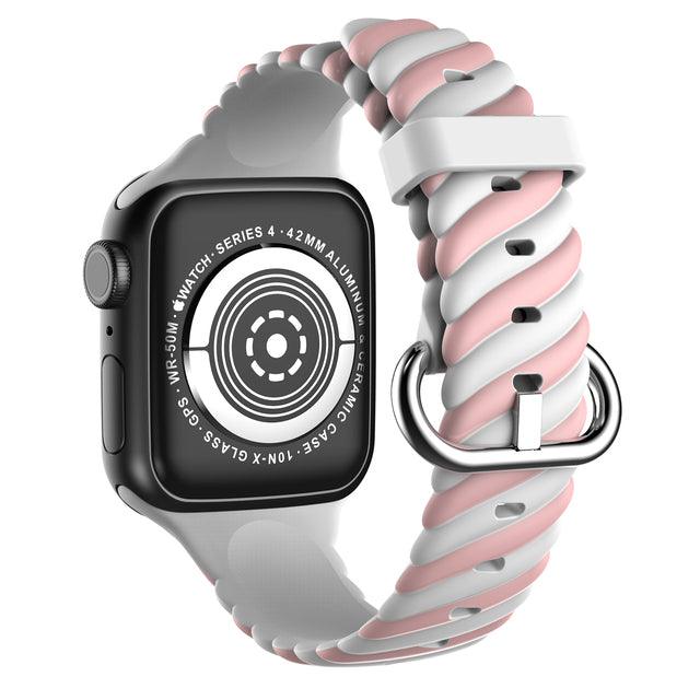 Rubber Rainbow Apple Watch Band - arleathercraft