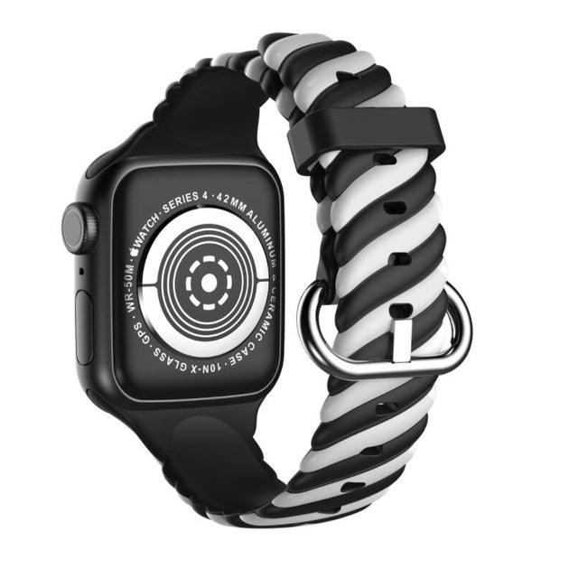Rubber Rainbow Apple Watch Band - arleathercraft