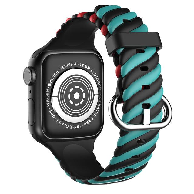 Rubber Rainbow Apple Watch Band - arleathercraft