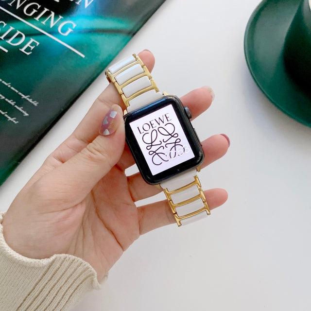 Ceramic Steel Apple Watch Band - arleathercraft