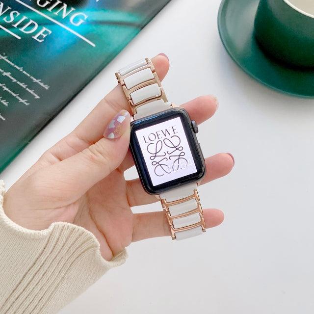 Ceramic Steel Apple Watch Band - arleathercraft