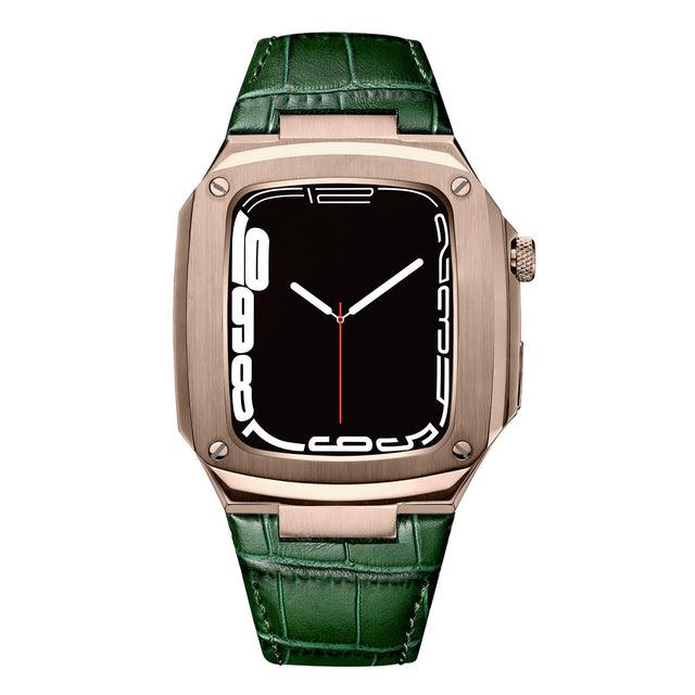 Stainless Steel Leather Apple Watch Strap - arleathercraft