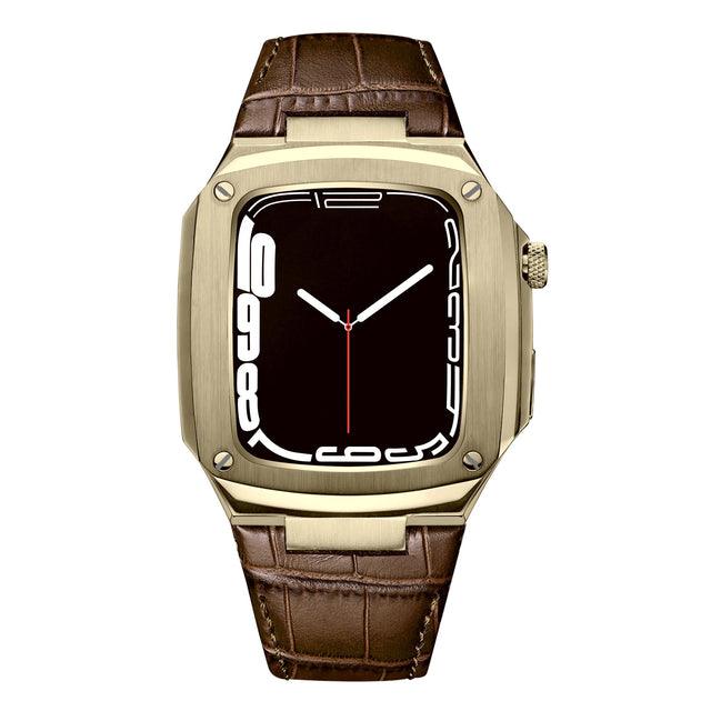 Stainless Steel Leather Apple Watch Strap - arleathercraft