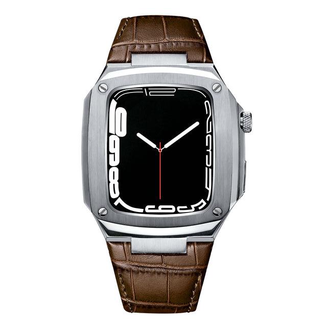 Stainless Steel Leather Apple Watch Strap - arleathercraft