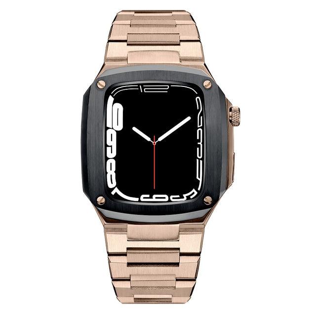 Stainless Steel Leather Apple Watch Strap - arleathercraft