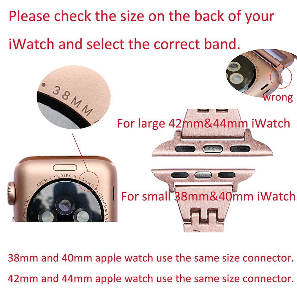 Stainless Steel Diamond Apple Watch Strap - arleathercraft