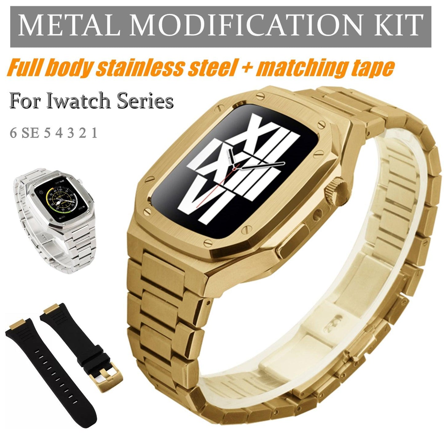 Stainless Steel Apple Watch Band+Case - arleathercraft