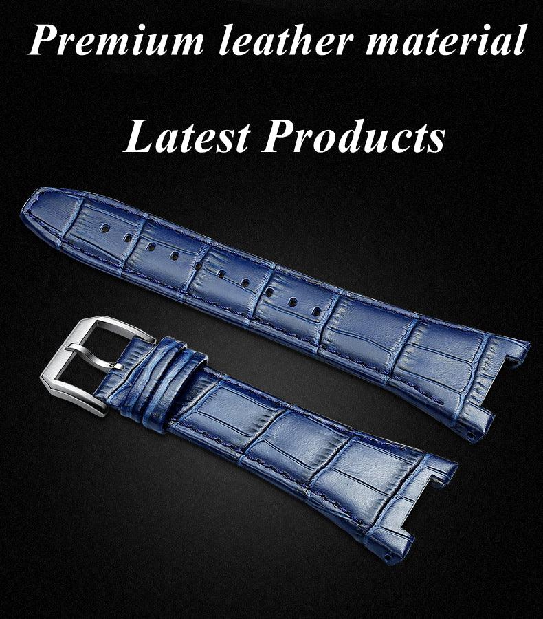 Stainless Steel Leather Apple Watch Strap - arleathercraft
