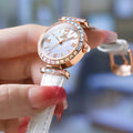 Women's Rose Gold Quartz Watch Petite Leather Strap Dial