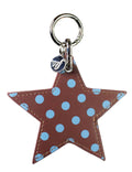 Polka Dot Star Charm | Brown and Blue