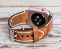 Handmade Genuine Leather Apple Watch Band Series 10/9/8/7/6/5/4/ SE / Ultra 8 1/2 - Arleathercraft Black Adapter / 38/40/41 S10-42 MM