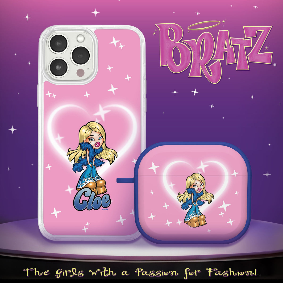 Bratz® Passion For Fashion HD Apple iPhone 14 Mag-Safe Phone Case and AirPods Gen 3 Combo Package