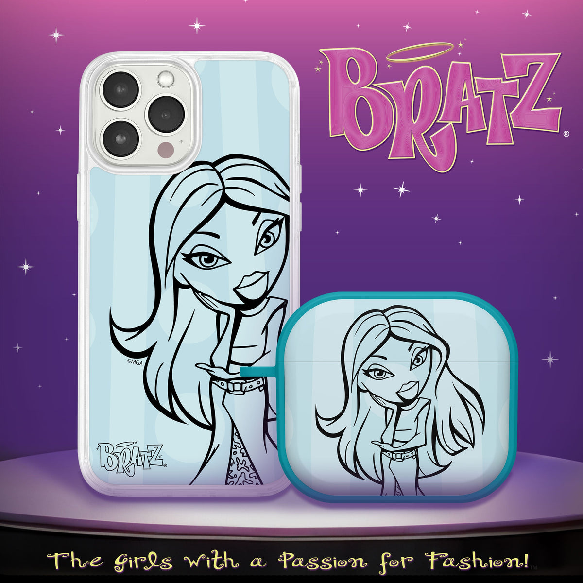 Bratz® Passion For Fashion HD Apple iPhone 12 Mag-Safe Phone Case and AirPods Gen 3 Combo Package