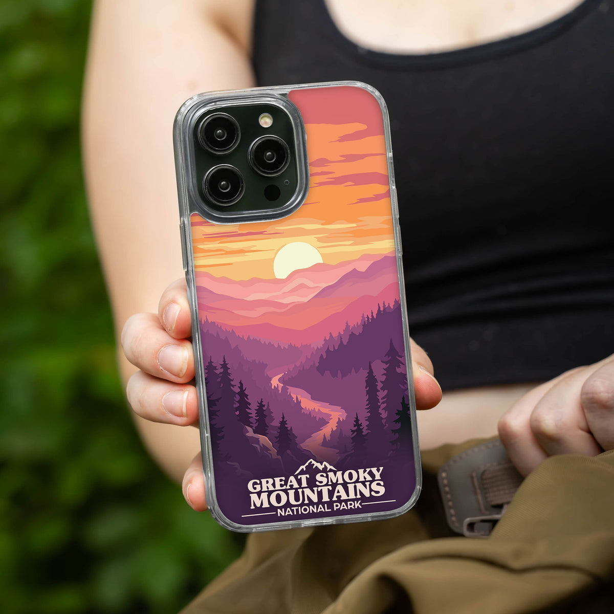 National Parks Great Smoky Mountains HD Apple iPhone 16 Mag-Safe Phone Case