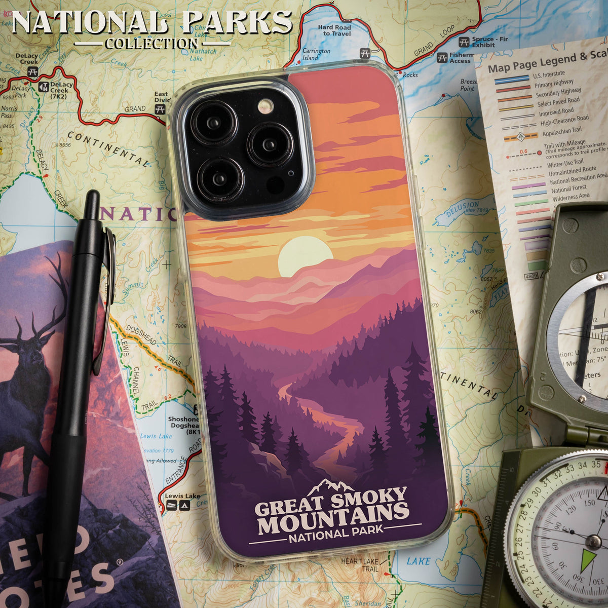 National Parks Great Smoky Mountains HD Apple iPhone 16 Mag-Safe Phone Case