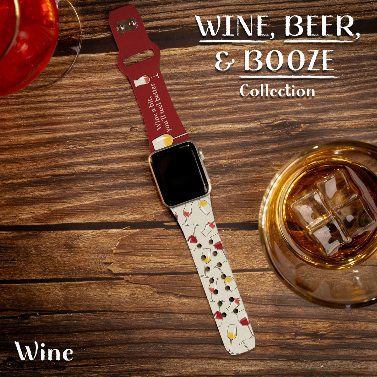 Wine, Beer, & Booze HD Apple Watch Band