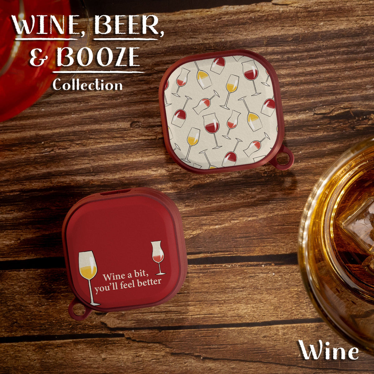 Wine, Beer, & Booze HDX Samsung Galaxy Buds Pro & Buds Live Case Cover