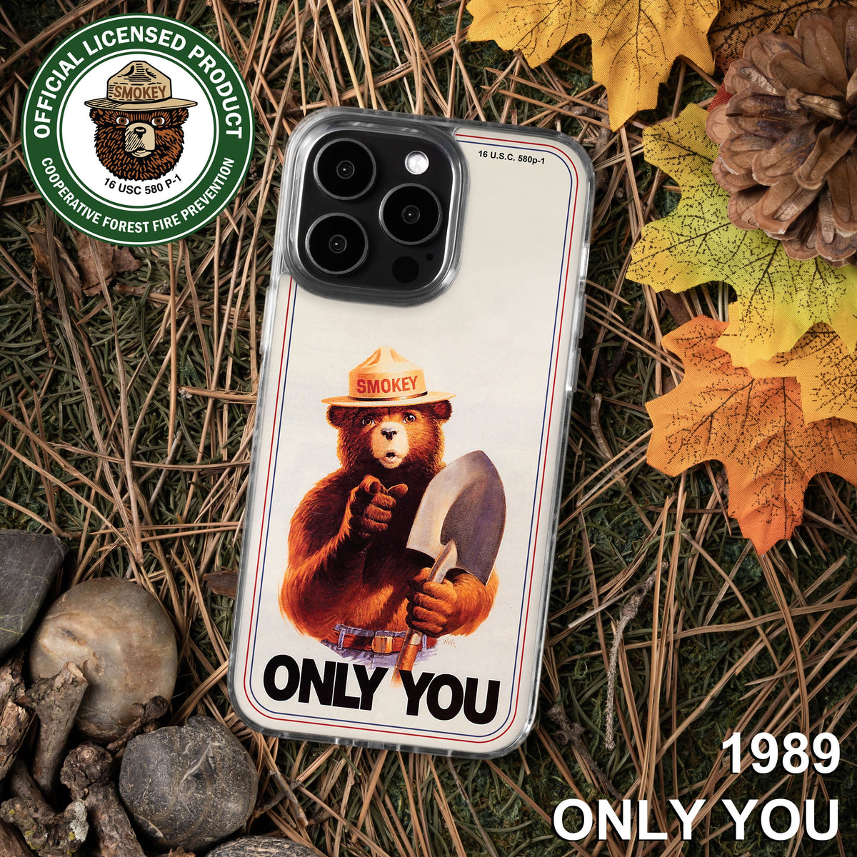 Smokey Bear Classic HD Apple iPhone 15 Series Mag-Safe Phone Case