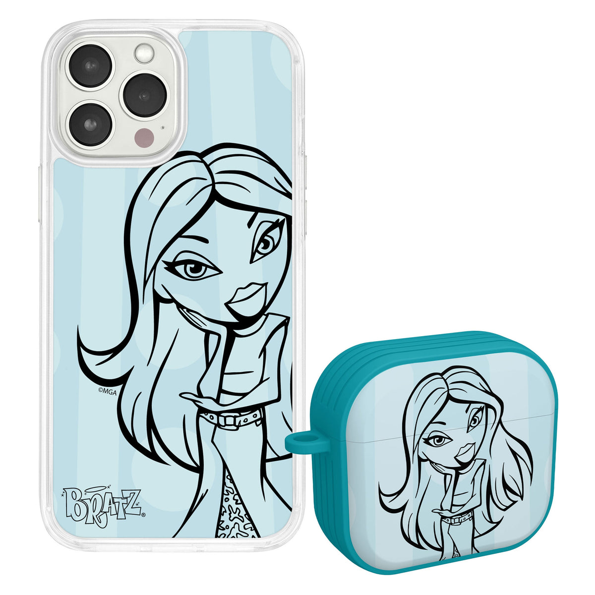 Bratz® Passion For Fashion HD Apple iPhone 14 Mag-Safe Phone Case and AirPods Gen 3 Combo Package