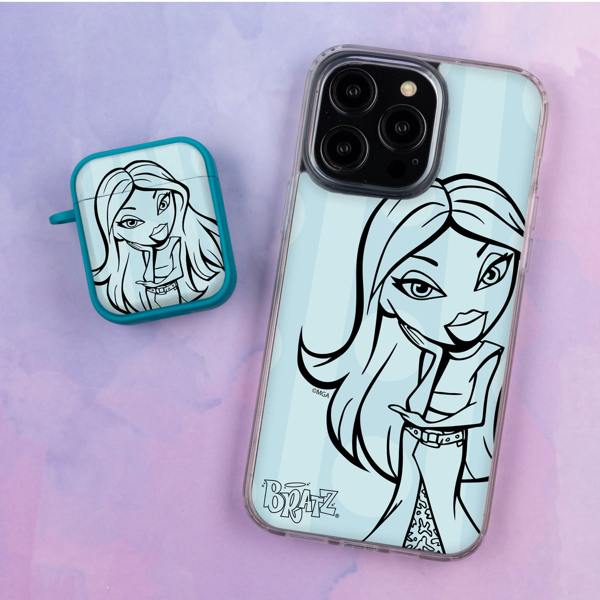 Bratz® Passion For Fashion HD Apple iPhone 15 Mag-Safe Phone Case and AirPods Gen 1 & 2 Combo Package