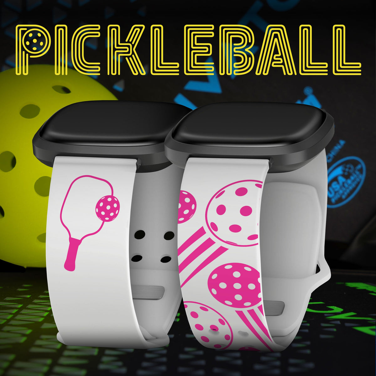 Pickleball Brights HD Fitbit Versa 3 & Sense 1 Watch Band