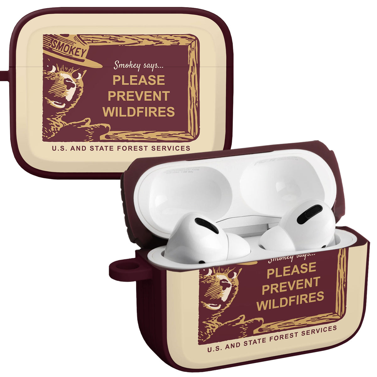 Smokey Bear Classic HDX Apple AirPods Pro 1 & 2 Case Cover