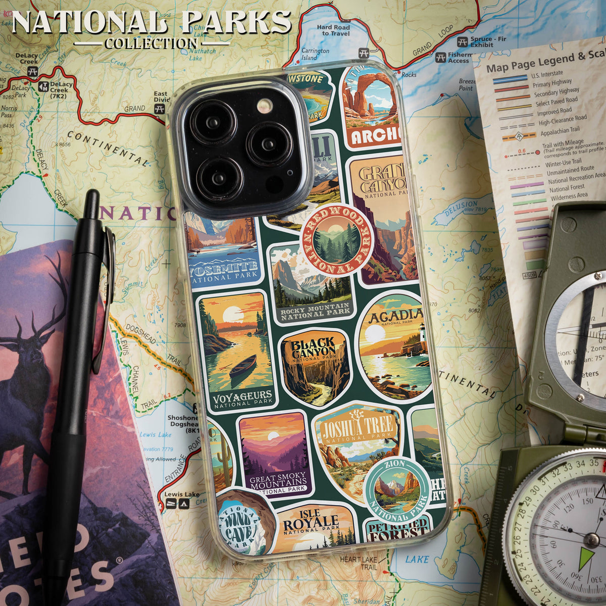 National Parks Stickers HD Apple iPhone 11 Series Phone Case