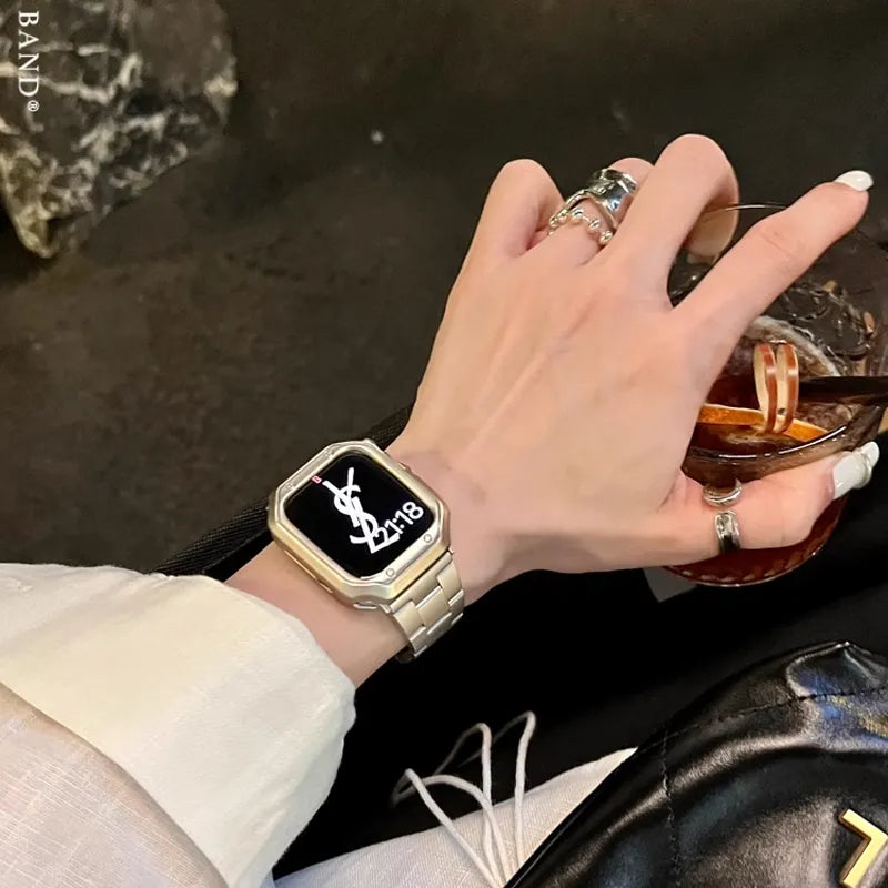 Apple Watch Bracelet de luxe en acier diamant