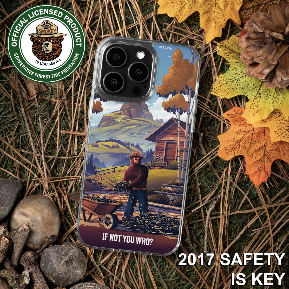 Smokey Bear Classic HD Apple iPhone 15 Series Mag-Safe Phone Case